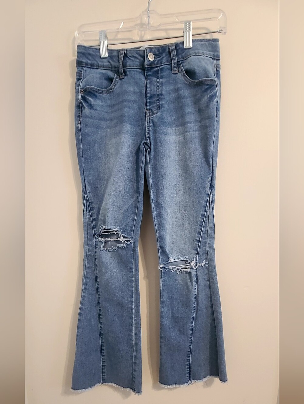 Colorful Planet Distressed Flare Jeans